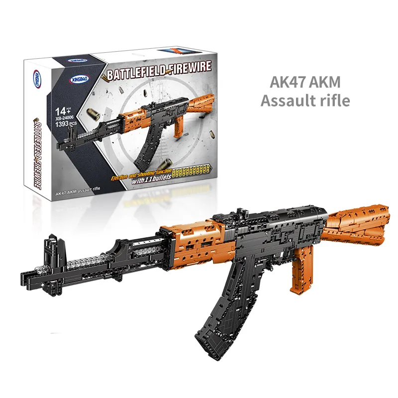 XINGBAO 24006 Building Blocks AKM Battlefield Firewire Military Gun Model Building Blocks Toys Guns for Boys