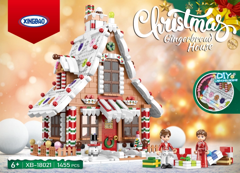 Xingbao 18021 Christmas Gingerbread House Building Blocks DIY Build Toy Gift for Kids