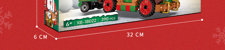 Hot Sale Christmas Gift Xingbao 18022 Reindeer Cart Building Blocks Christmas Santa Bricks Building Toys