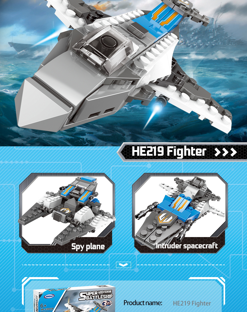 Xingbao Diy Assembling Bricks Toys XB-13001 Warship Model Building Blocks Military Building Toys