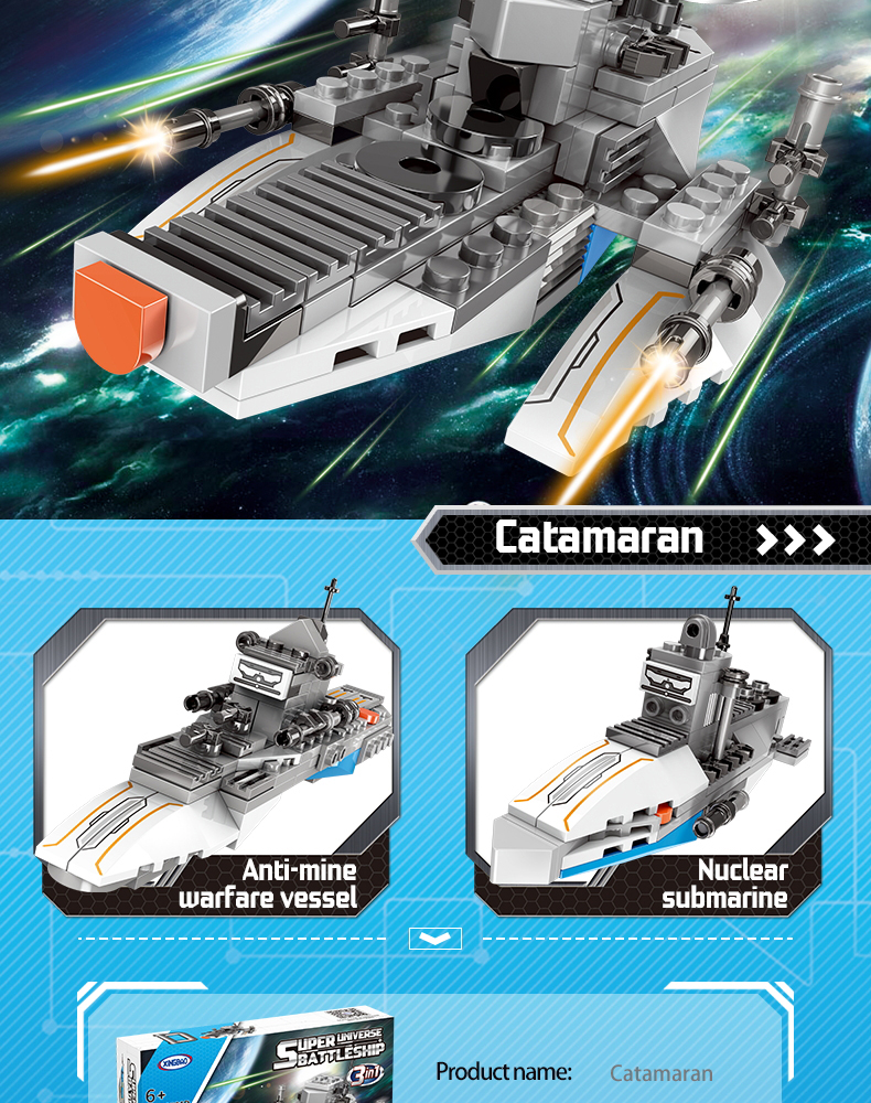 Xingbao Diy Assembling Bricks Toys XB-13001 Warship Model Building Blocks Military Building Toys
