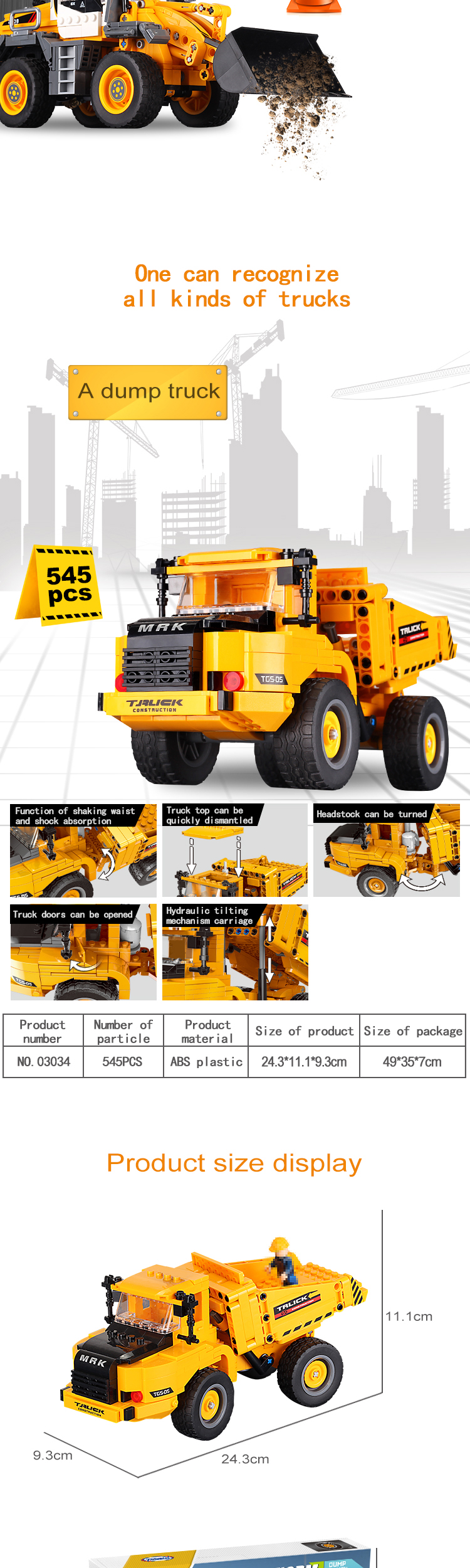 Xingbao 03038 Excavator Model Plastic Building Blocks Engineering Car Series Kid Toys