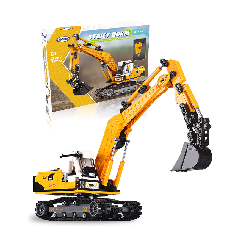 Xingbao 03038 Excavator Model Plastic Building Blocks Engineering Car Series Kid Toys