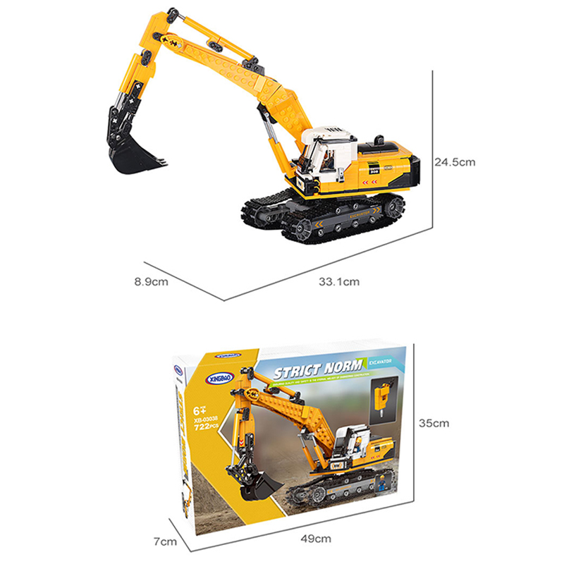 Xingbao 03038 Excavator Model Plastic Building Blocks Engineering Car Series Kid Toys