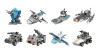 13001 Super Universe Warships Three 8-Fit Creative Assembled Small Particles Building Blocks 8 in 1 Battleship Building Blocks
