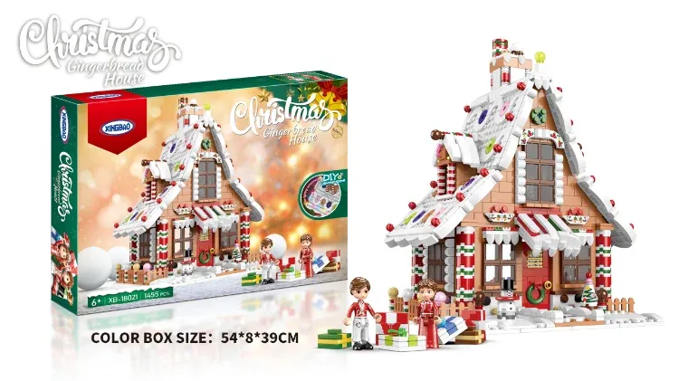 Xingbao 18021 Christmas Gingerbread House Building Blocks DIY Build Toy Gift for Kids