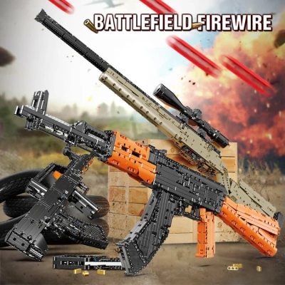 XINGBAO 24006 Building Blocks AKM Battlefield Firewire Military Gun Model Building Blocks Toys Guns for Boys