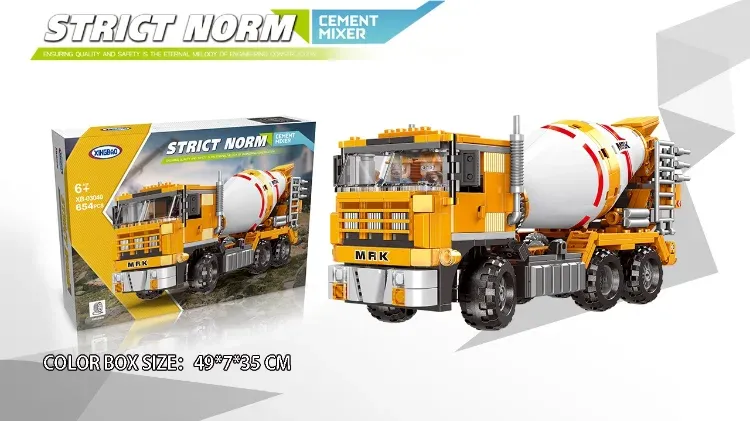 Xingbao 03040 Truck Series Engineering Car Model Cement Mixer Building Toys for Boys