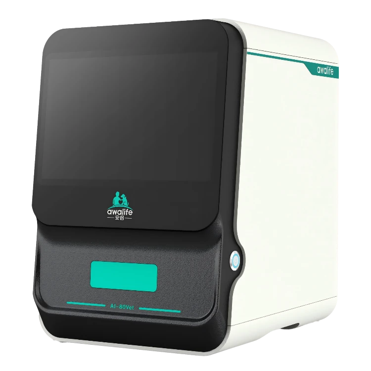 AI-80Vet portable veterinary IVD analyzer front three-quarter product view