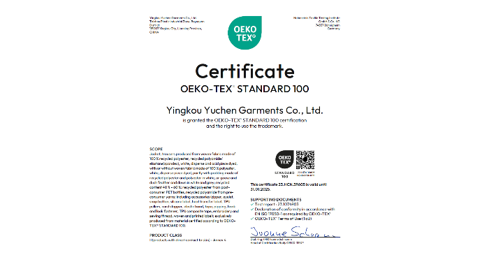 OEKO TEX®PADRÃO 100