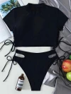 Lace-Up Cutout Bikini Set
