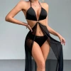 Sheer Cover-Up Bikini Set