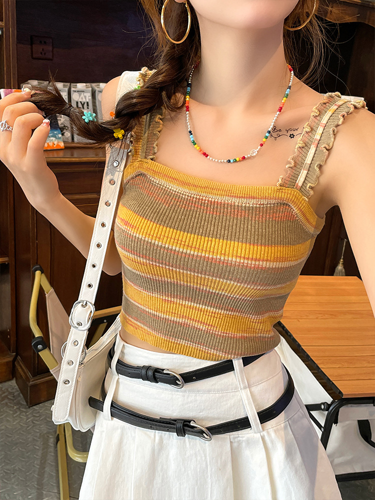 Women's Striped Knitted Tank Top