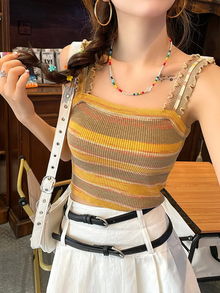 Women's Striped Knitted Tank Top