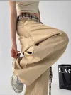 Women's Plaid Belted Pants