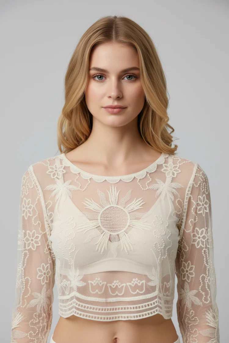 Haut Sunburst en dentelle