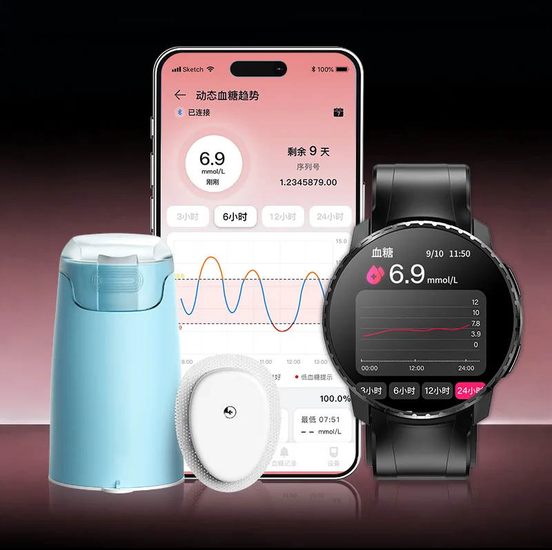 S10 sensor, mobile app and watch connected as one monitoring system