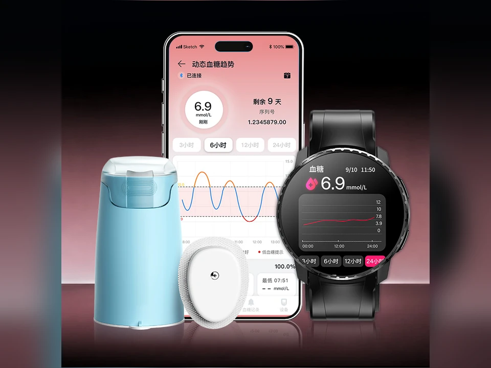 CGM sensor, mobile application and wearable display working together