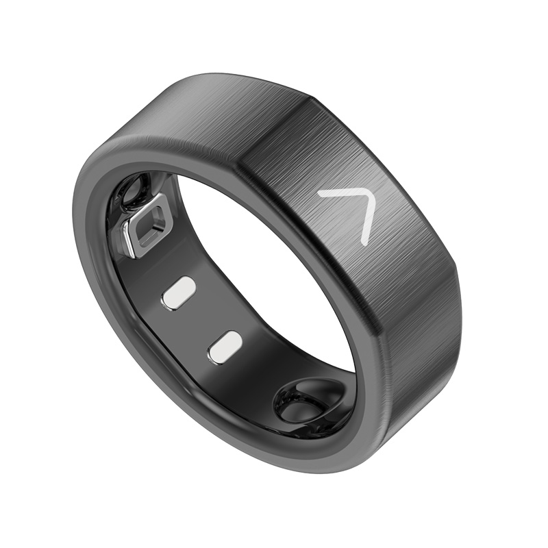 Black CARE2 smart ring shown in full on a white background
