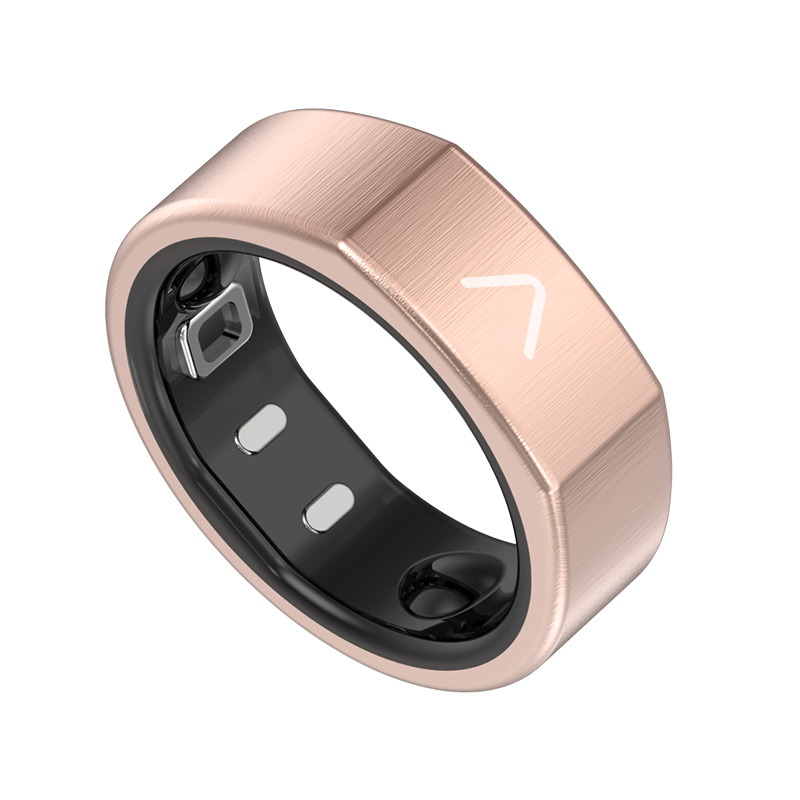 Rose-gold CARE2 smart ring shown in full on a white background
