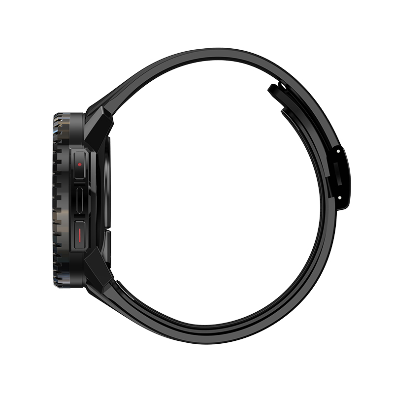 VC60 side view showing buttons and strap construction