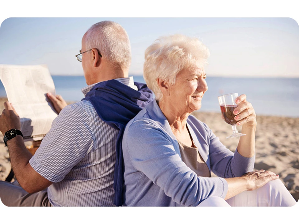 Older couple illustrating connected family care