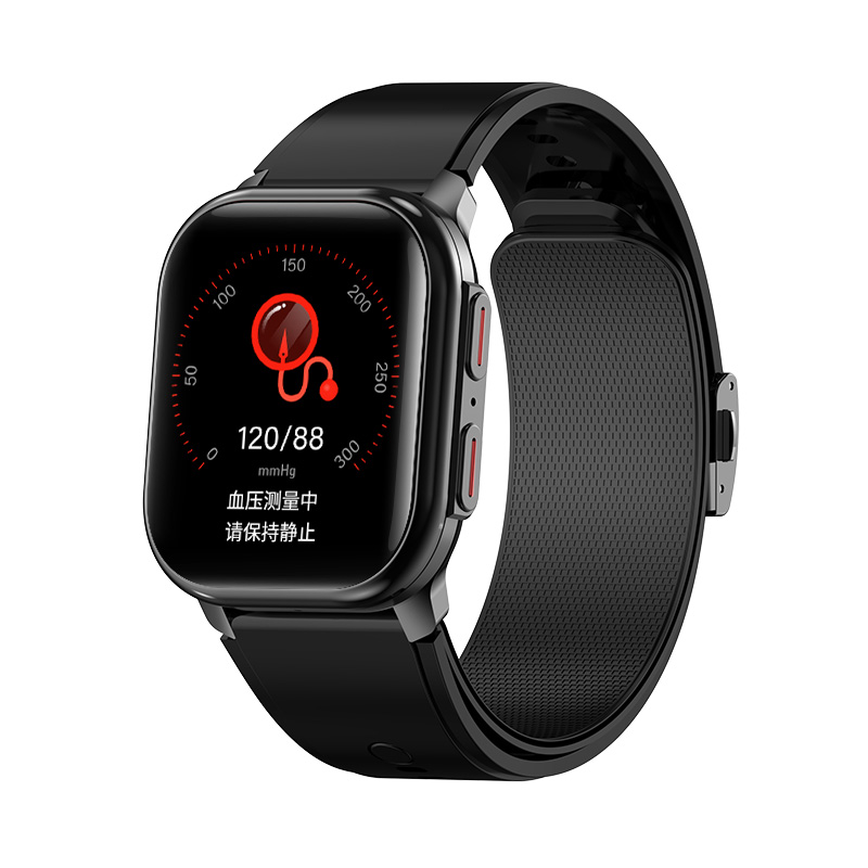 VP20 angled view showing the blood pressure measurement screen during inflation