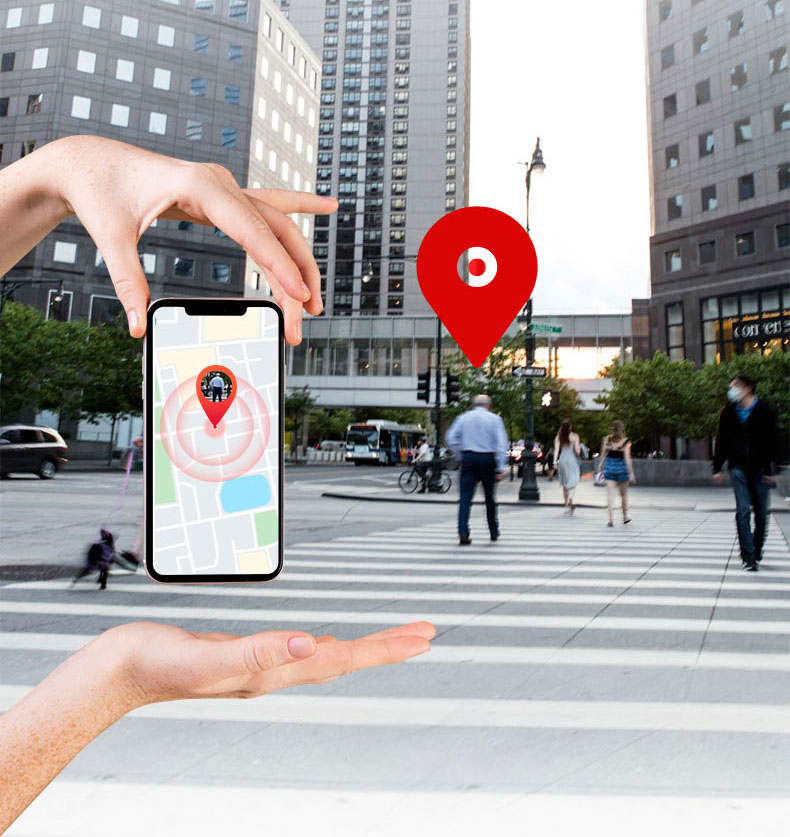 VC60 electronic fence and location alert concept shown on a phone map