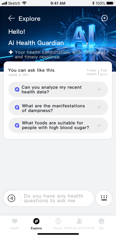CARE2 companion app AI health assistant interface