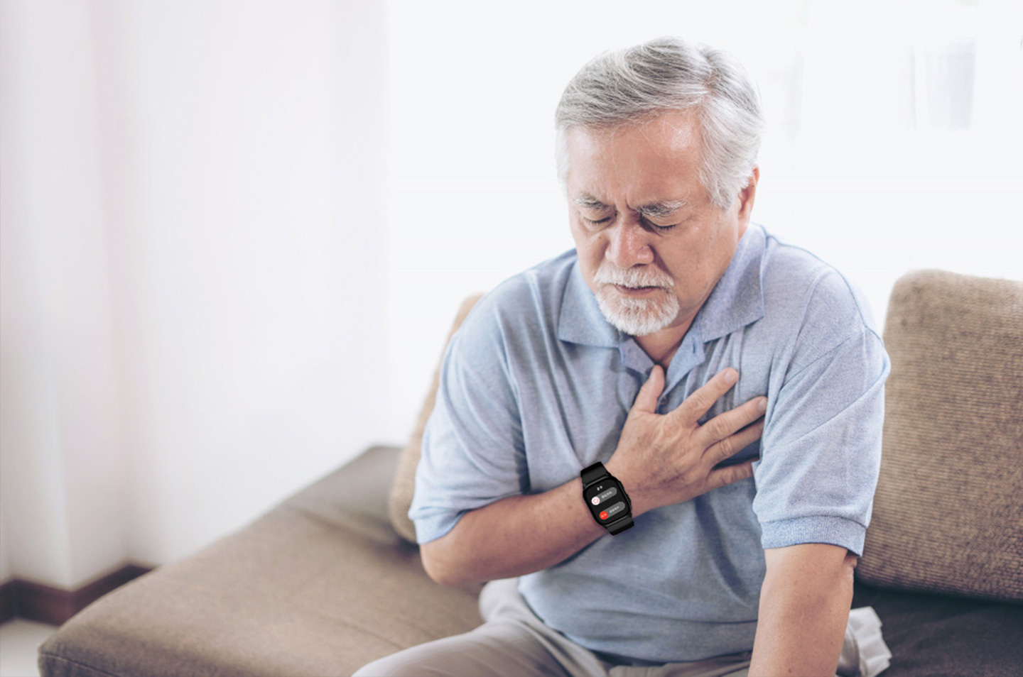LUROGEF blood pressure watch worn during an everyday routine