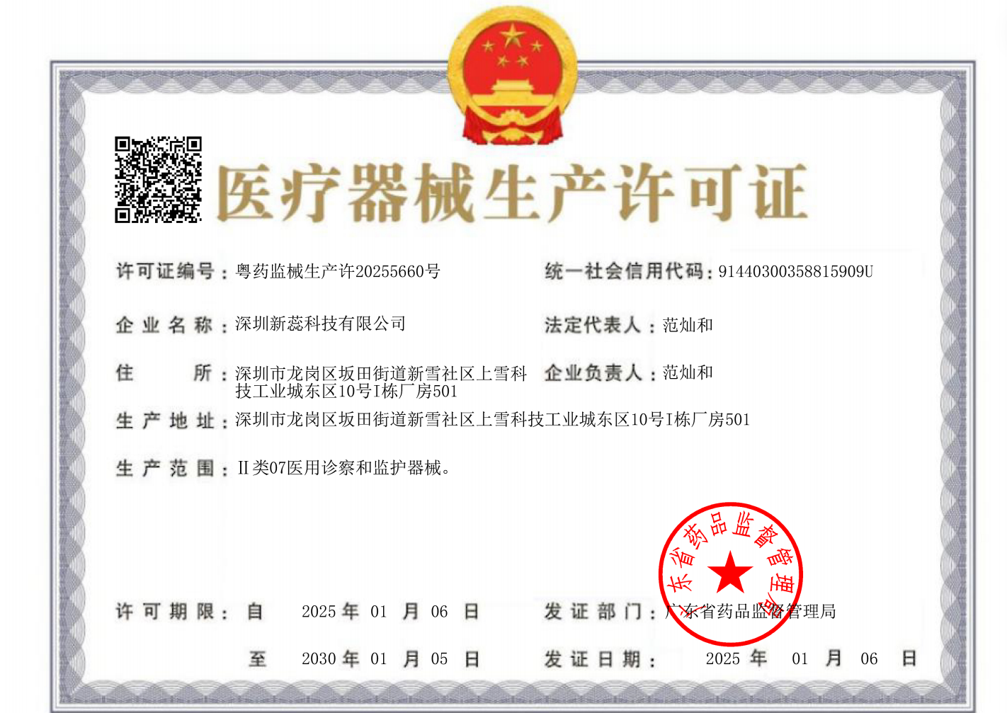 Medical Device Production License