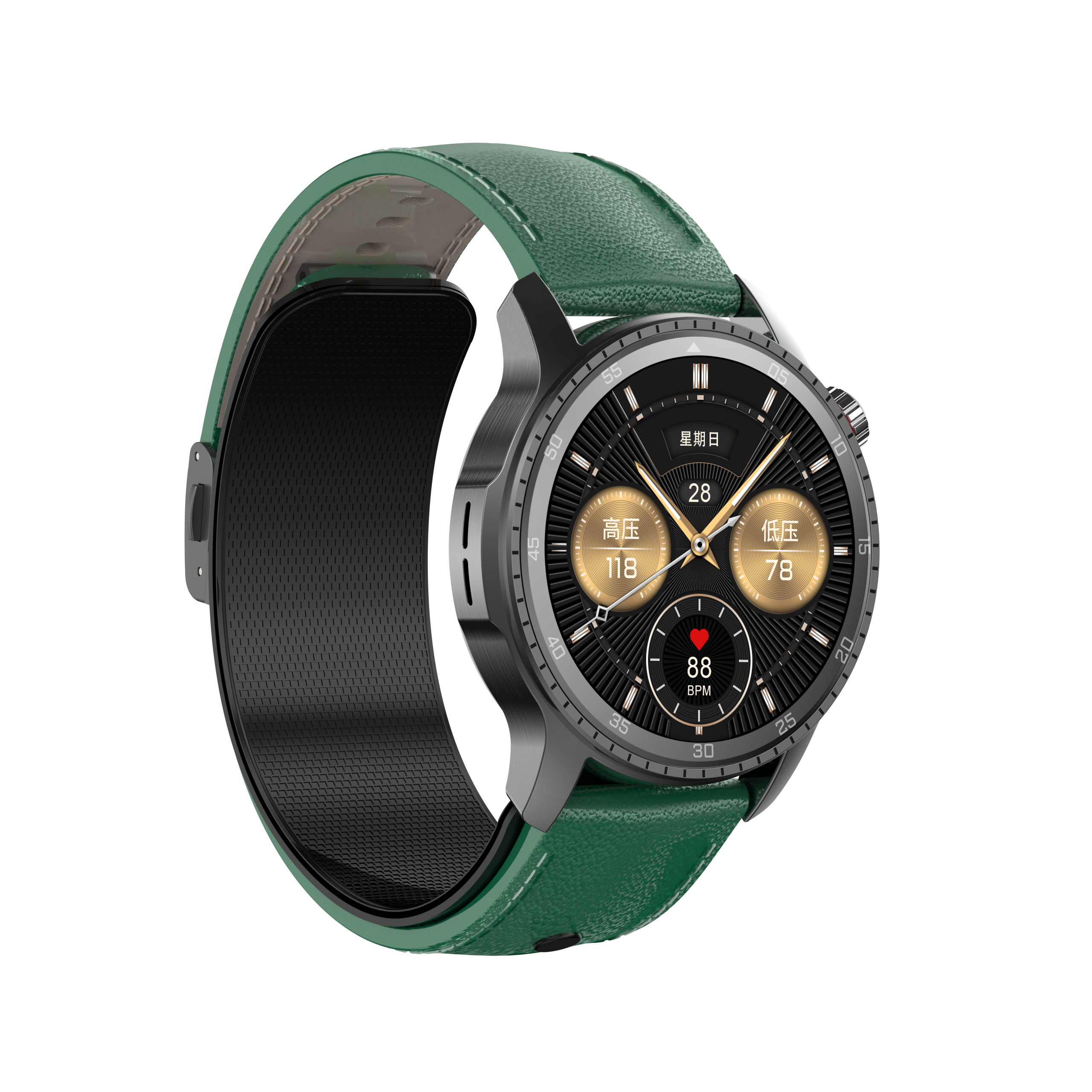 VC61 blood pressure watch angled to show its dedicated TPU airbag