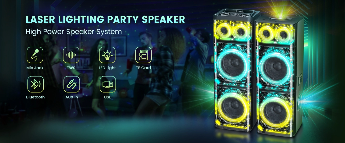 Party Speaker Box Super Heavy Bass Sound Box Loud Bluetooth Speaker