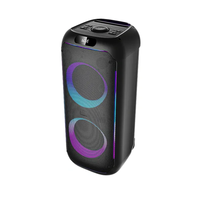 Portable Bluetooth Speaker With Double 8'' Subwoofer Ring Lighting Partybox PT9803