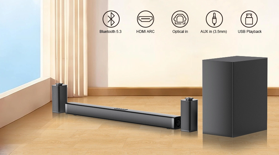 soundbar with surround​ audio experience diverse playback options