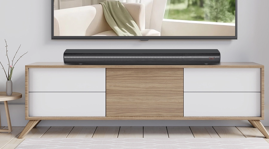home entertainment TV soundbar sleek modern TV soundbar