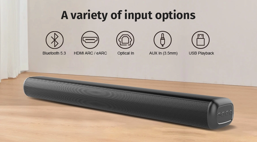bluetooth soundbar with HDMI Optical in AUX in USB Playback