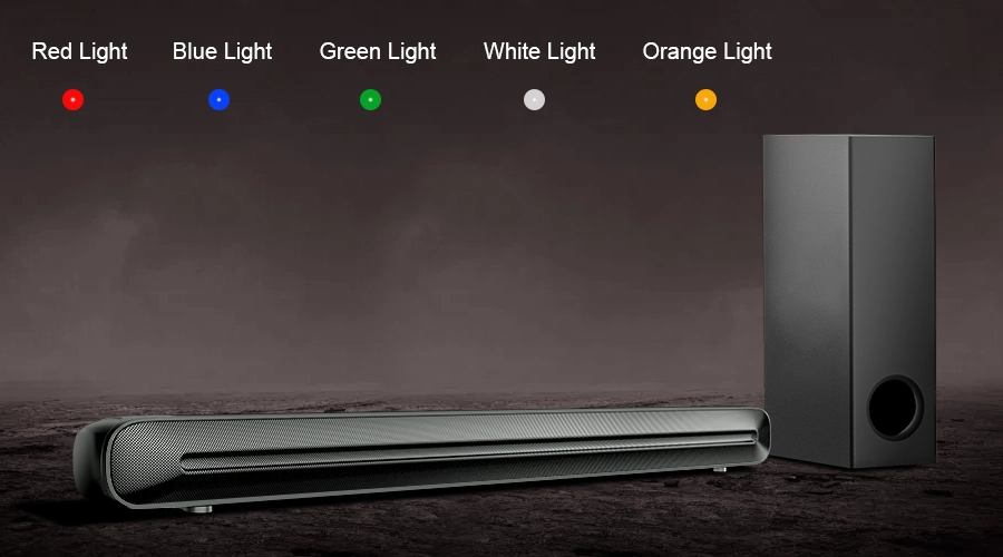 soundbar wired subwoofer audio system with led indicator
