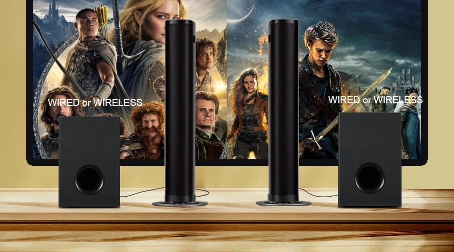 detachable soundbar subwoofer system wired or wireless subwoofer option