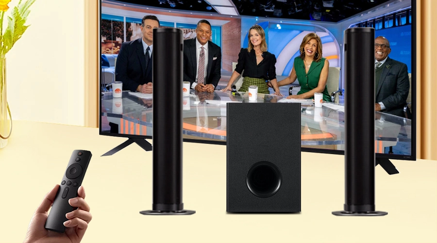 detachable soundbar subwoofer system with remote control
