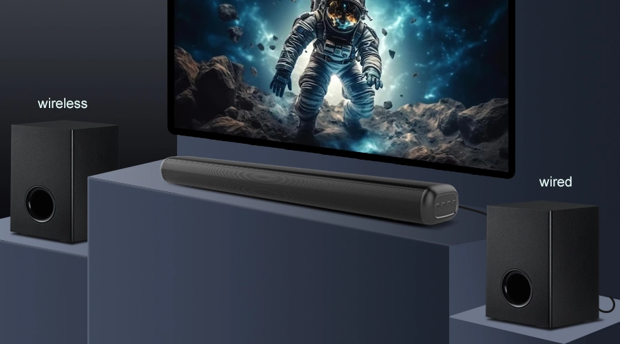 audio soundbar speaker wireless subwoofer wired subwoofer selectable