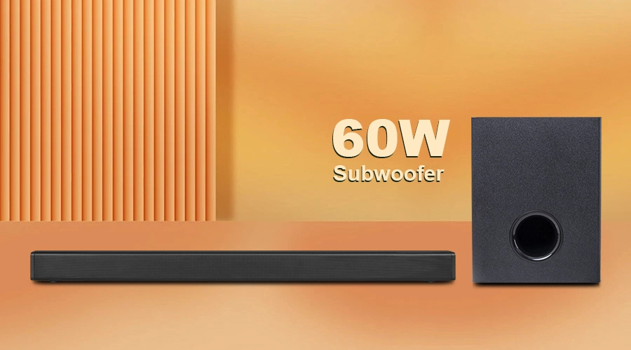 Soundbar Speaker With 60W Wireless Subwoofer TV Audio System