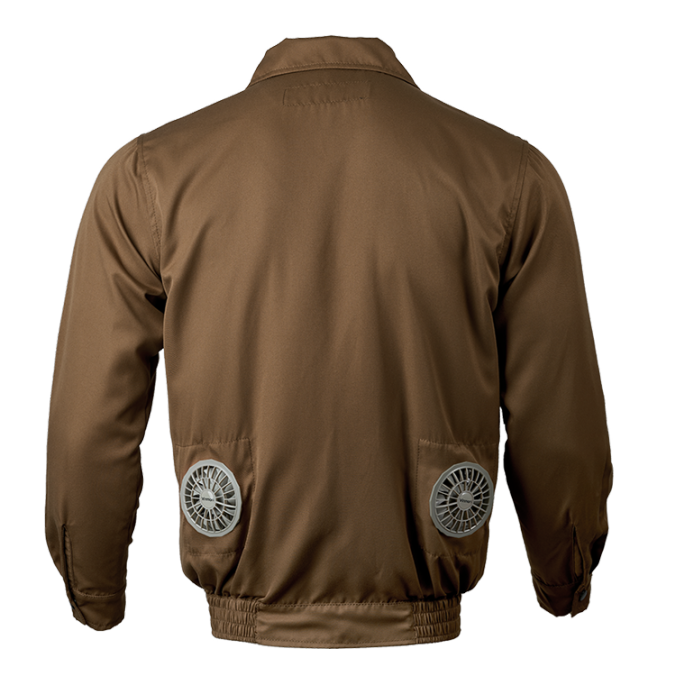 Long-sleeve work jacket with two lower-back fans