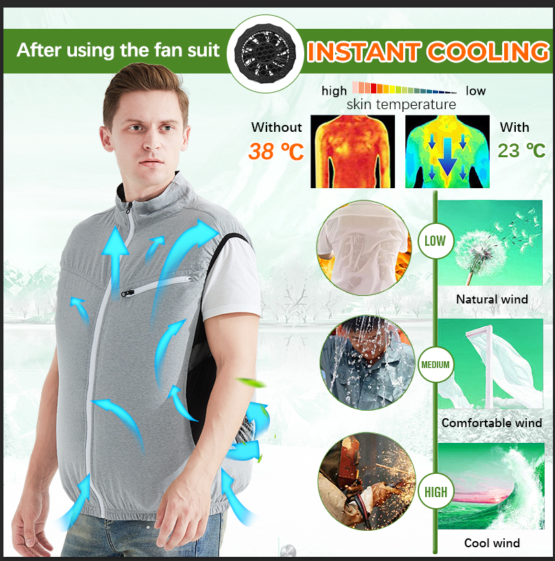 Outdoor cooling fan vest jacket supplier product detail image 6