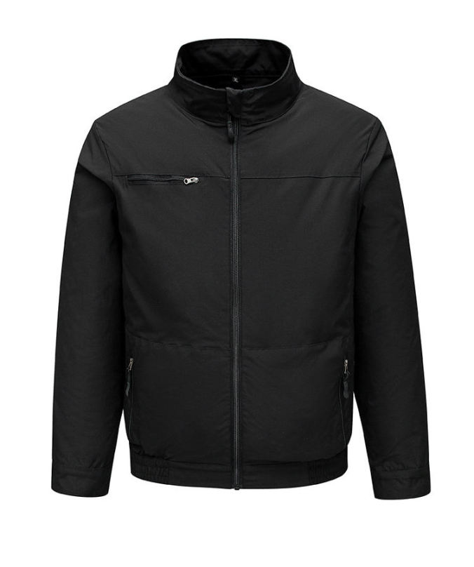 Black color option for Breathable stand-collar two-fan workwear jacket