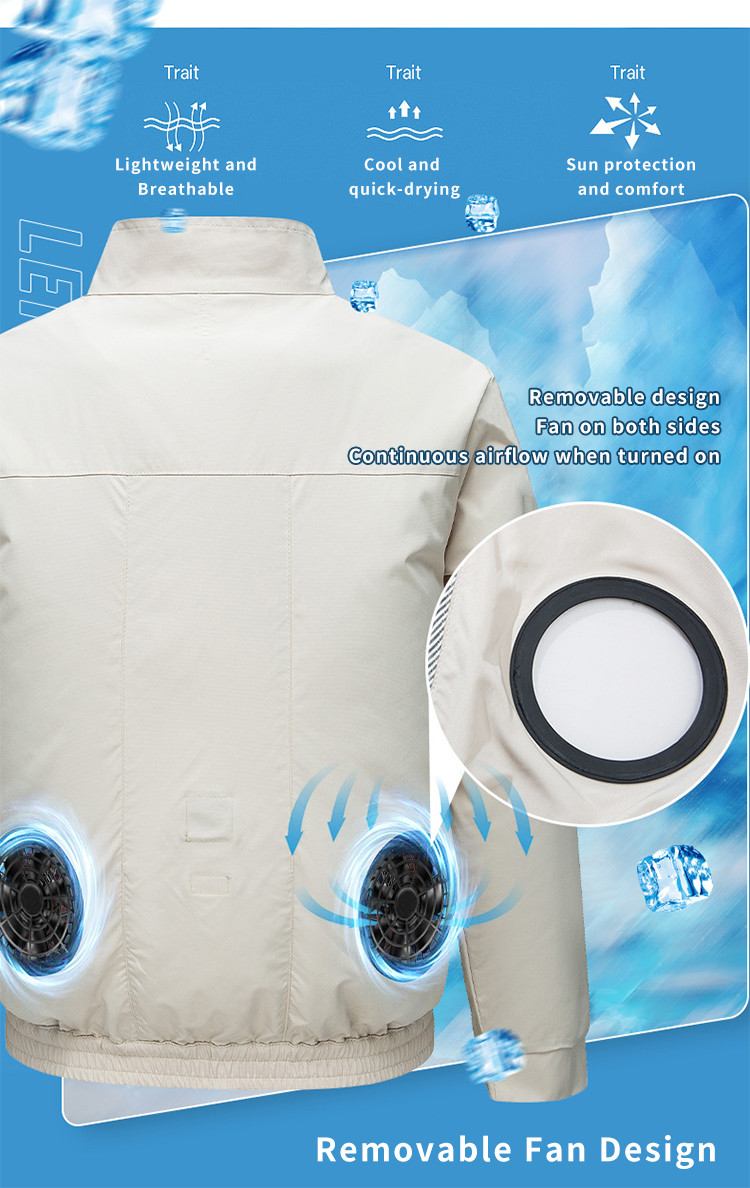 Breathable stand-collar two-fan workwear jacket supplier product detail image 3