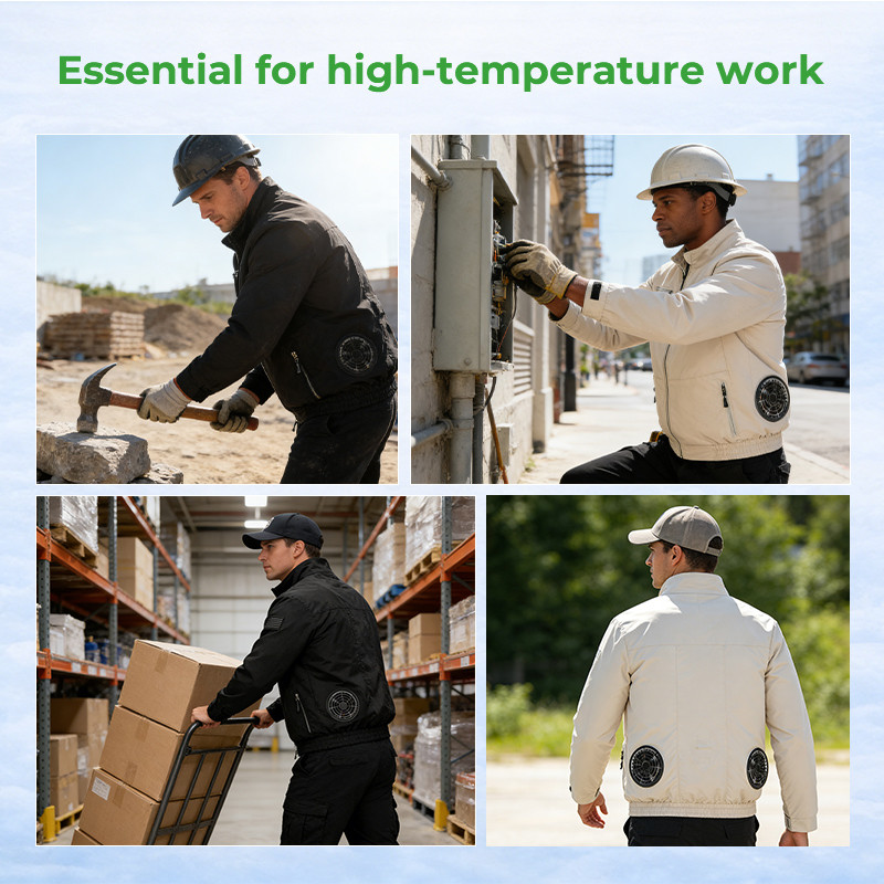 Breathable stand-collar two-fan workwear jacket supplier product detail image 7