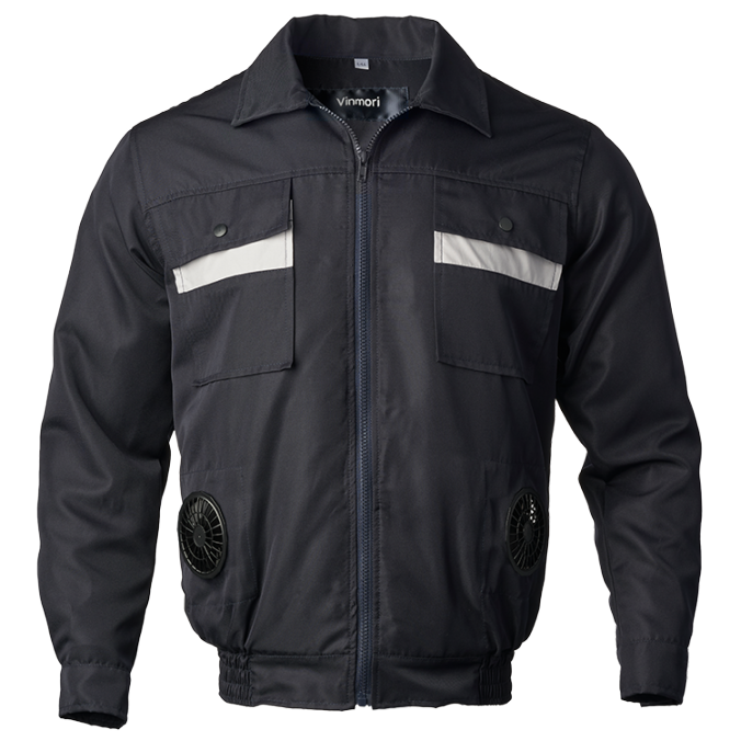Royal blue color option for Sun-proof outdoor air-cooling jacket with fans