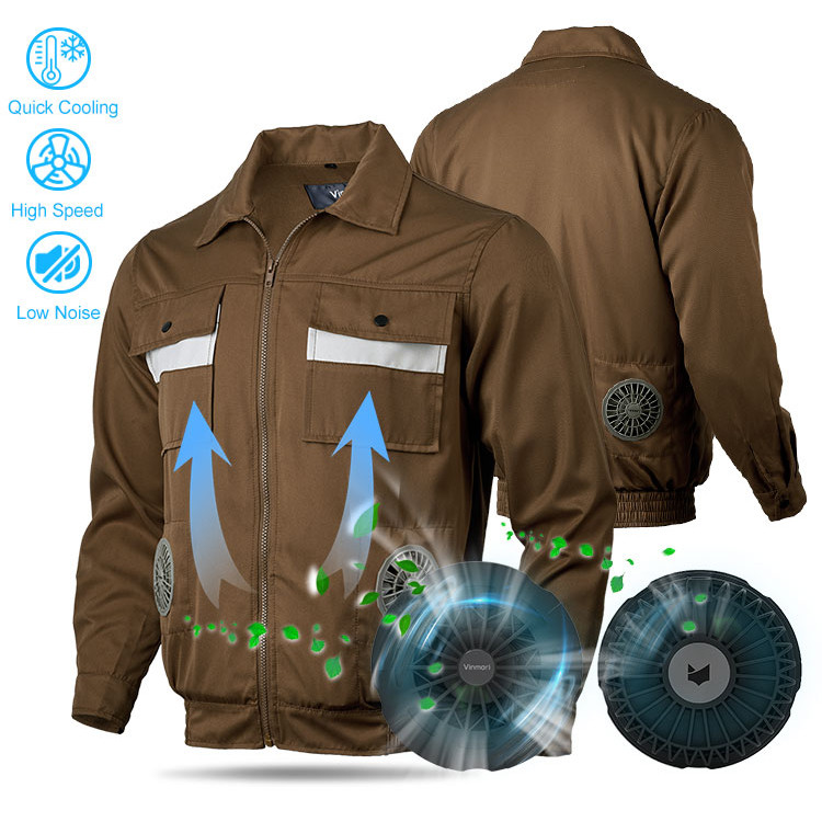 Sun-proof outdoor air-cooling jacket with fans supplier product detail image 1