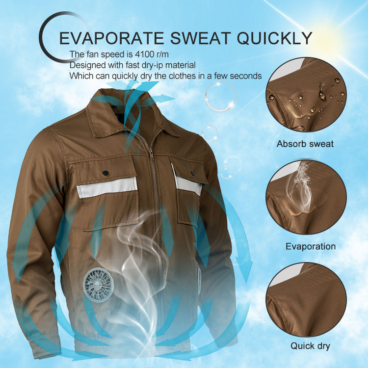 Sun-proof outdoor air-cooling jacket with fans supplier product detail image 3